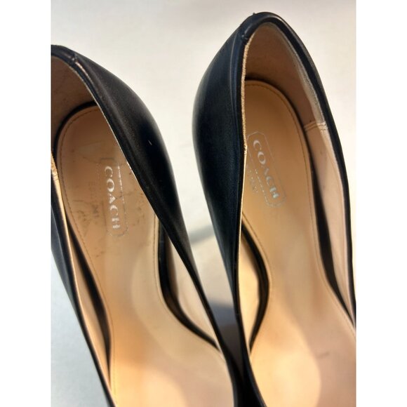 Coach Alexa Napa Black leather High Heels Shoes 8.5 B - Picture 5 of 5